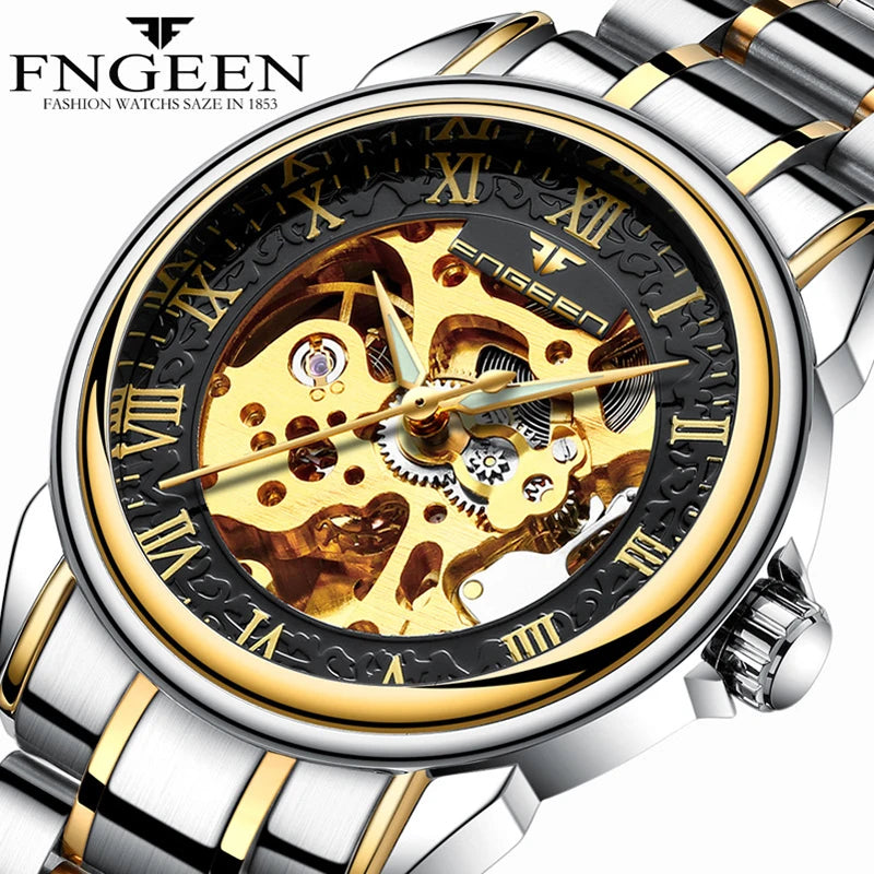 Men Watches Automatic Mechanical Watch Male Tourbillon Clock Gold Fashion Skeleton Watch Top Brand Wristwatch Relogio Masculino