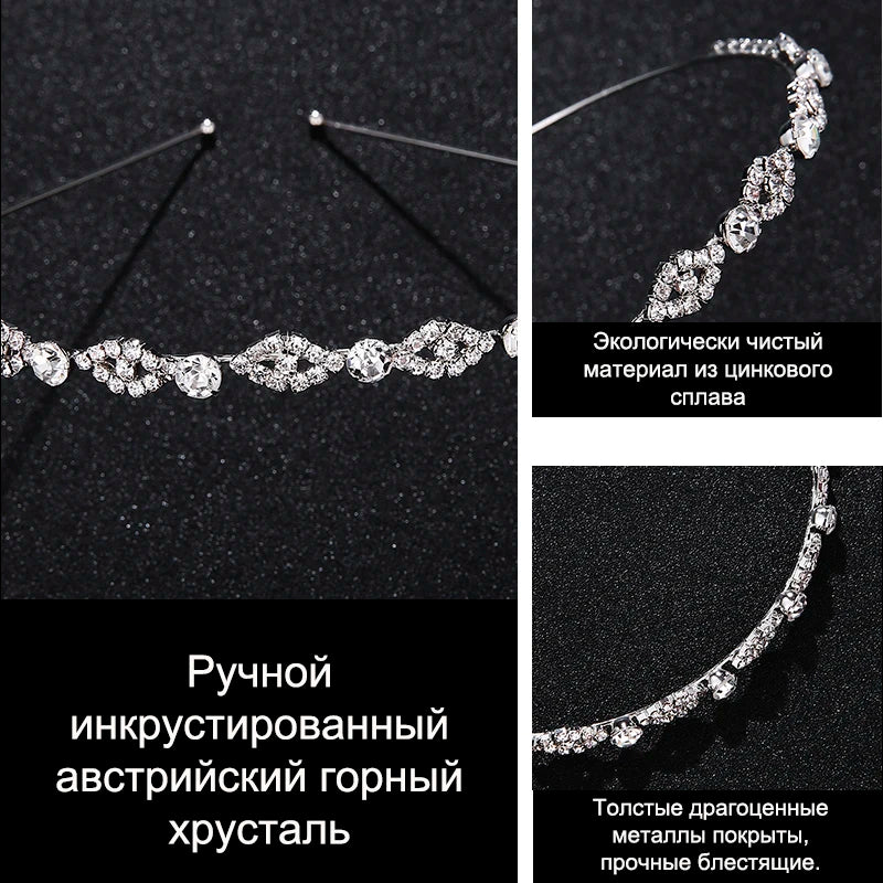 Miallo Bridal Wedding Crystal Hair Headband Rhinestone Crown Pageant Silver Color Sterling Women Girls Party Tiara Rim for Hair