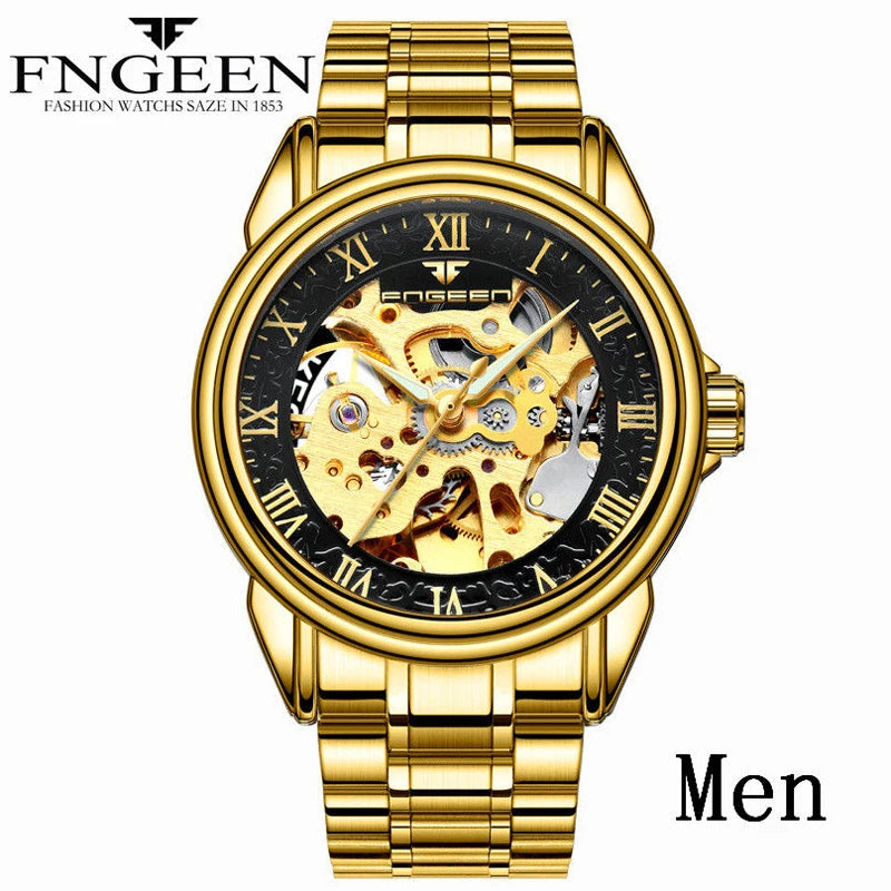 Men Watches Automatic Mechanical Watch Male Tourbillon Clock Gold Fashion Skeleton Watch Top Brand Wristwatch Relogio Masculino