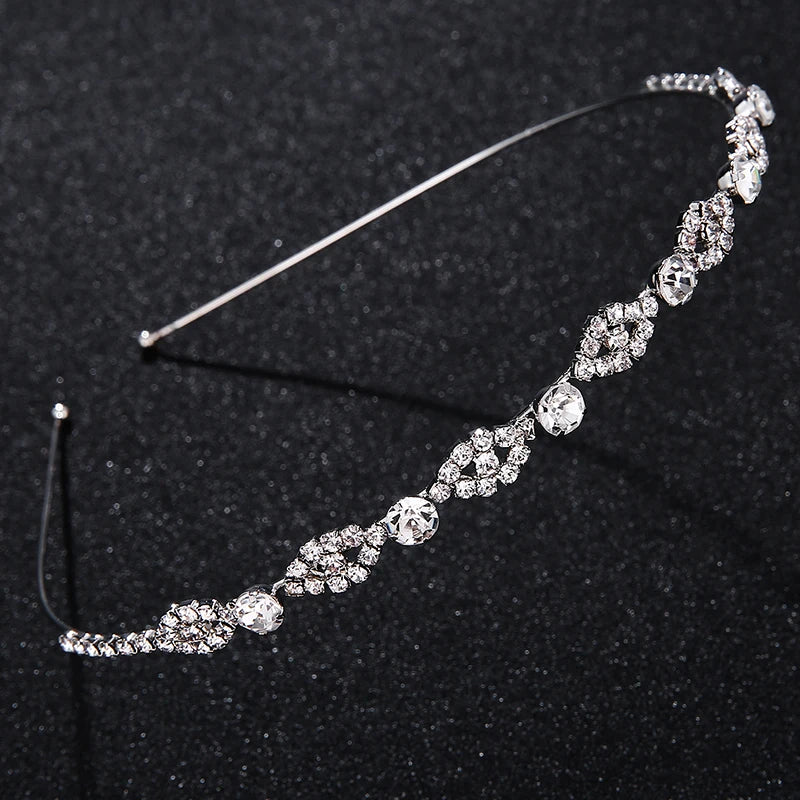 Miallo Bridal Wedding Crystal Hair Headband Rhinestone Crown Pageant Silver Color Sterling Women Girls Party Tiara Rim for Hair